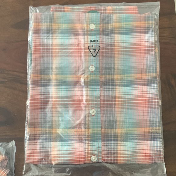 L.L. Bean SunSmart Cool Weave Short Sleeve Shirt in Russet Clay/Sea Green - Picture 11 of 11